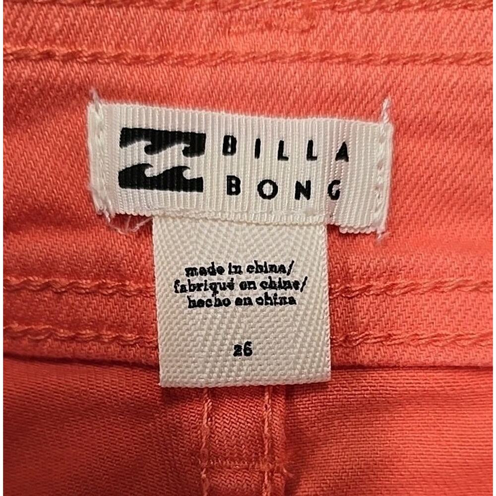 Billabong Free Fall Wide Leg High Waist Raw Hem Papaya Flare Jeans - size 26 - Picture 4 of 11